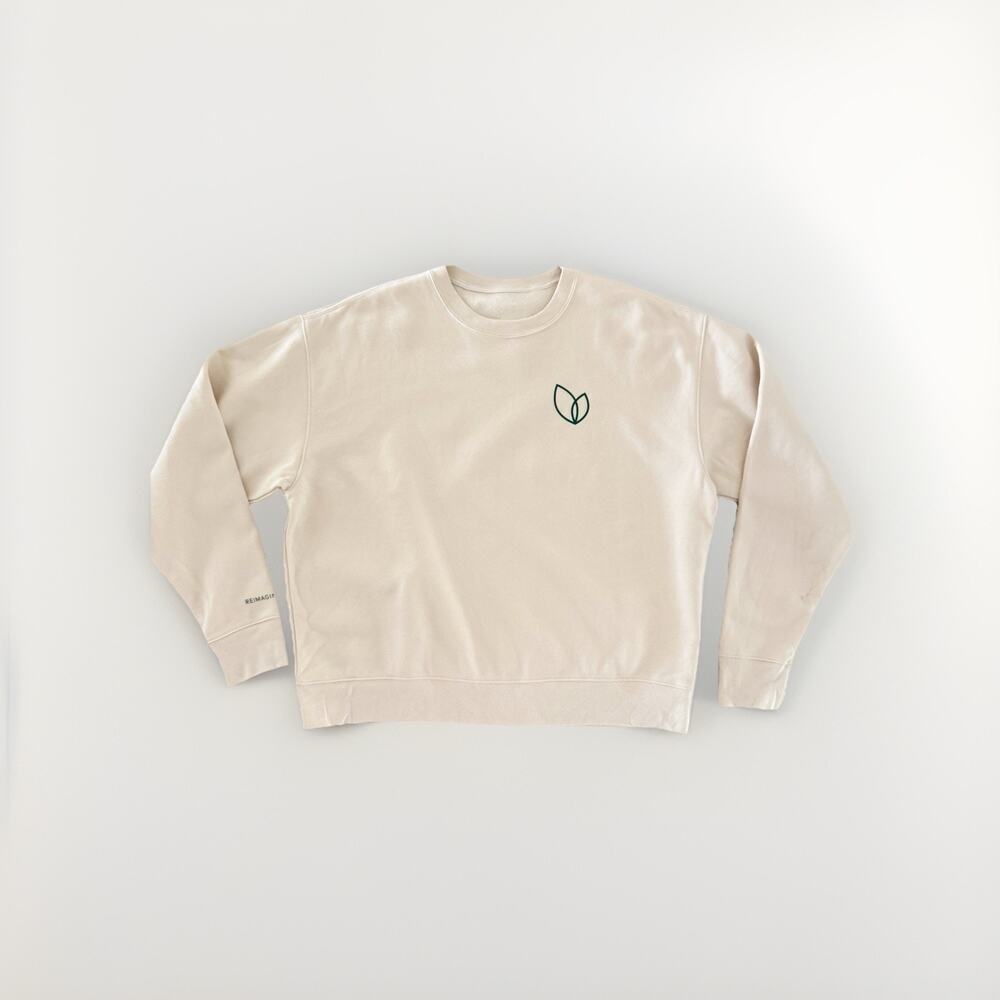 girlfriend collective Sweatshirt Women’s Size L Organic Cotton Tan